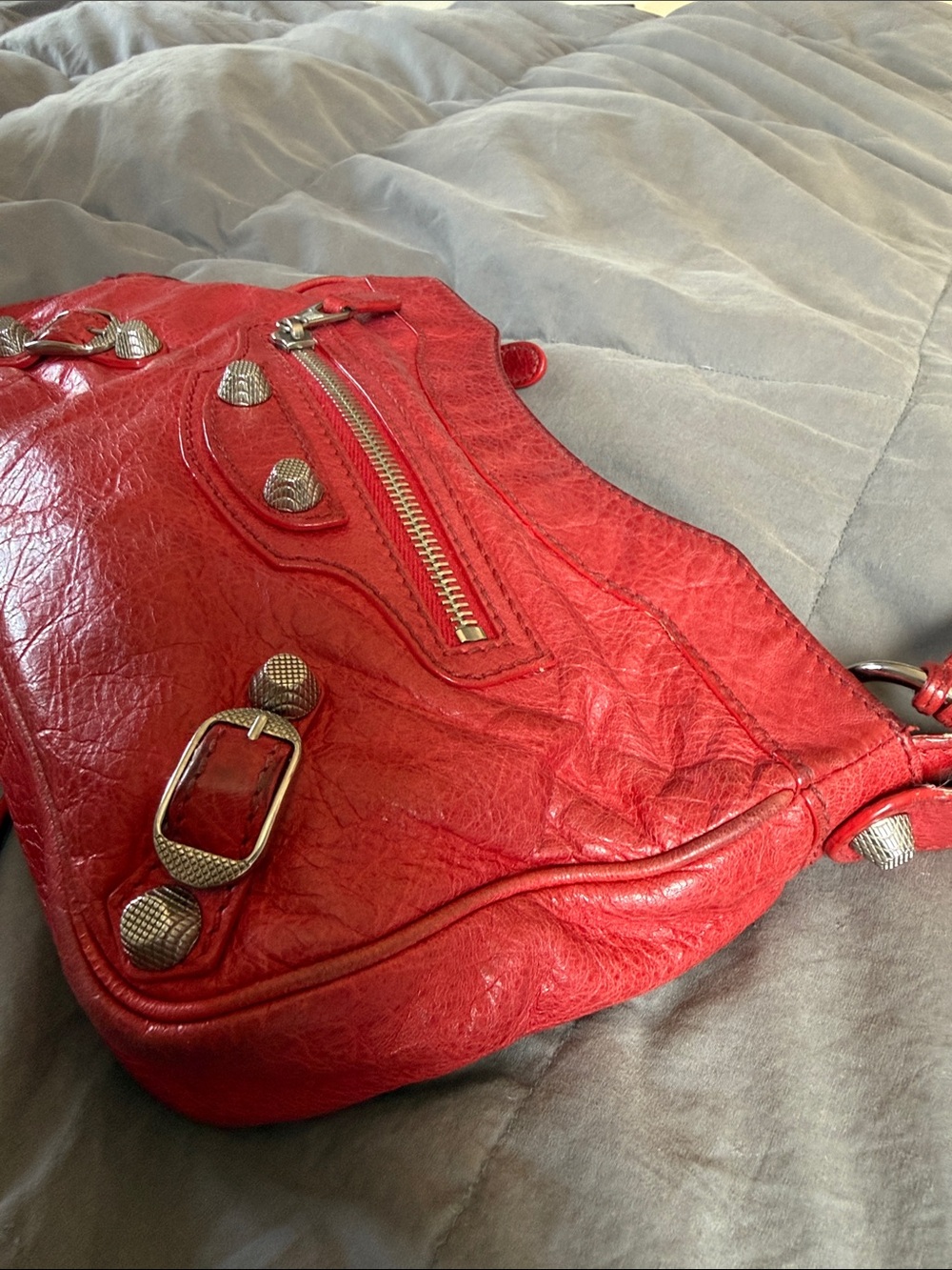 Balenciaga Red Leather Shoulder Bag - Picture 6 of 10